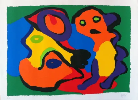 Lithograph Appel - Non connu (deux personnages )