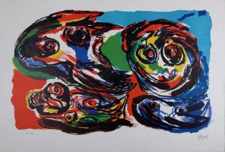 Lithograph Appel - Quatre Têtes