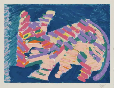 Lithograph Appel - Resting Cat