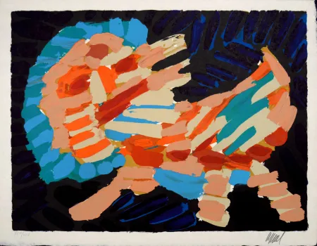 Lithograph Appel - Smiling Cat, 1978 - Hand-signed!