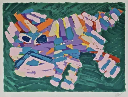 Lithograph Appel - Stalking Cat