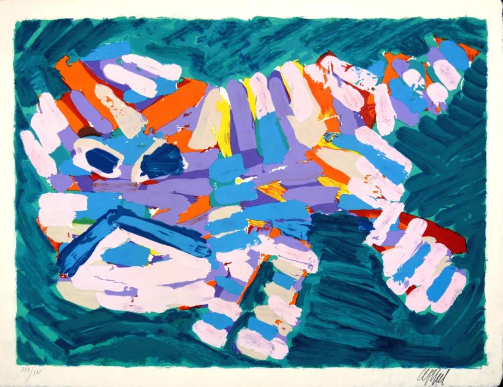 Lithograph Appel - Stalking Cat, 1978 - Hand-signed!