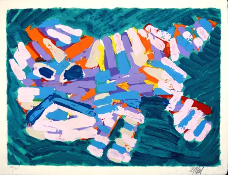 Lithograph Appel - Stalking Cat, 1978 - Hand-signed!