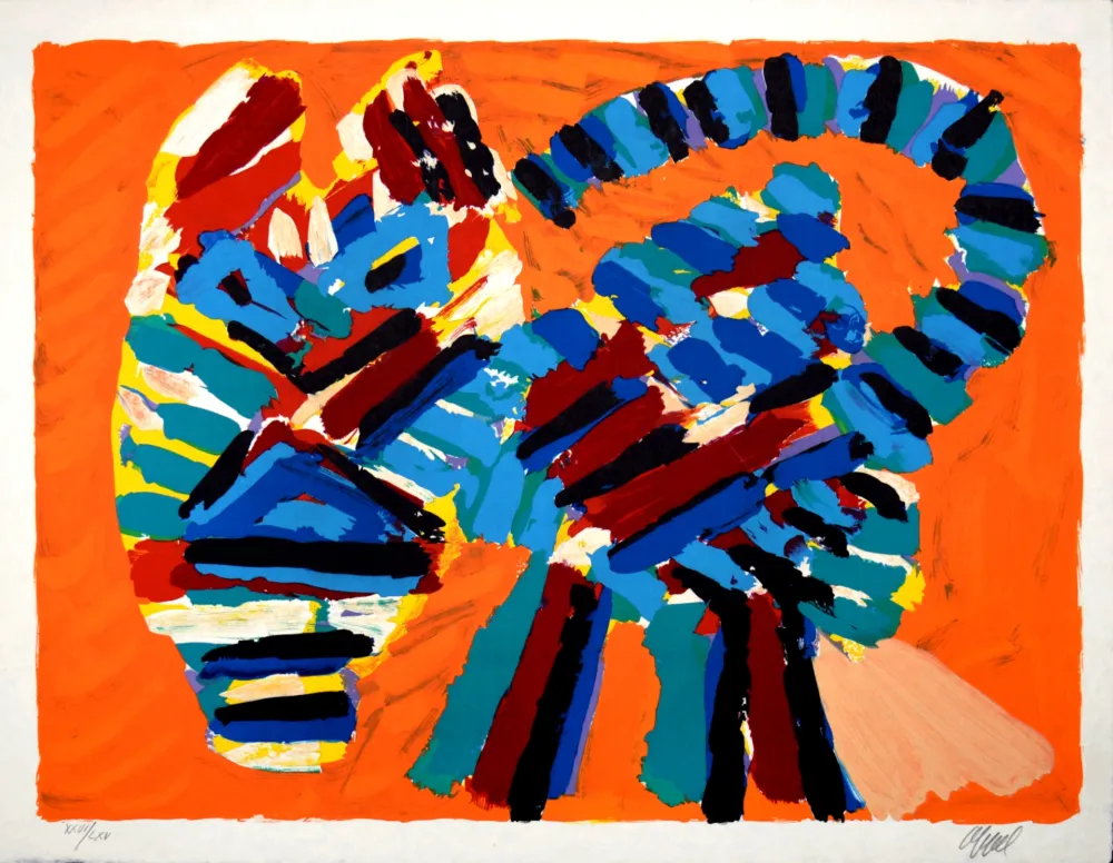 Lithograph Appel - Sunshine Cat, 1978 - Hand-signed!