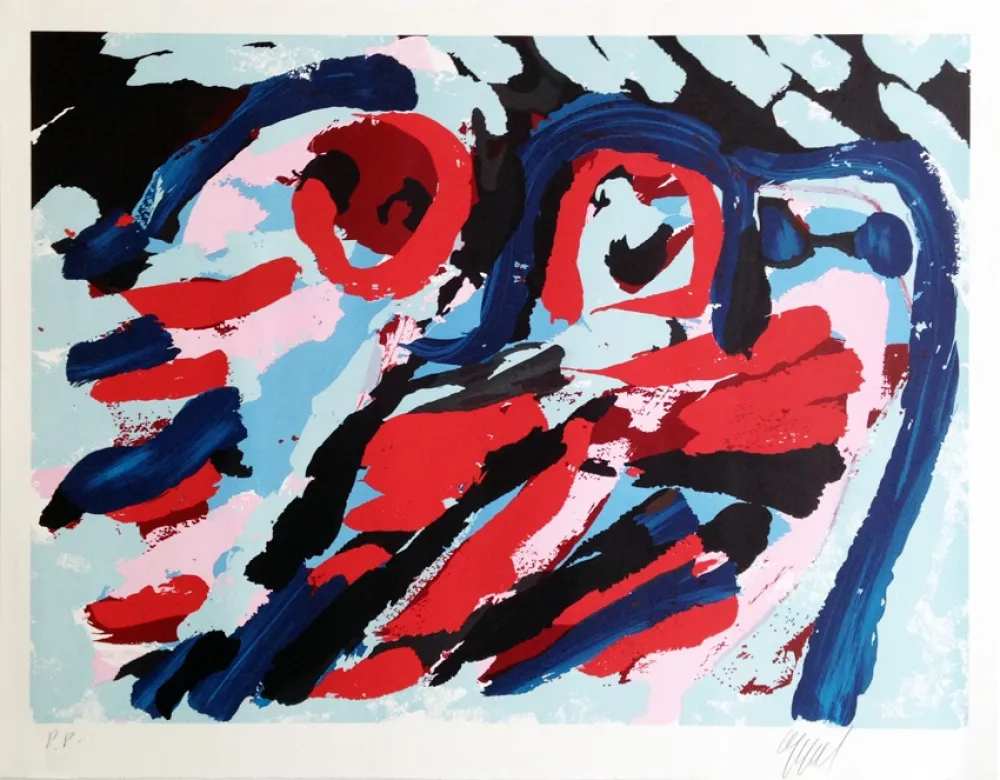 Screenprint Appel - Three smiling faces 