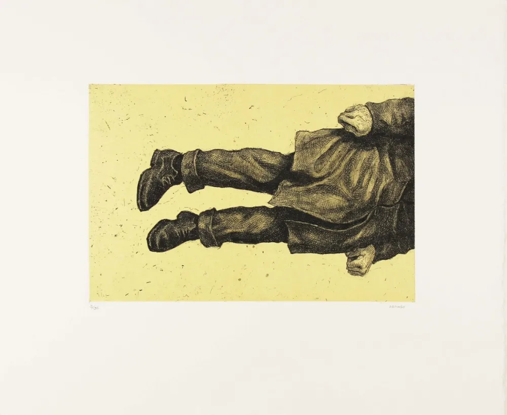 Engraving Aquindo - Homme en suspens