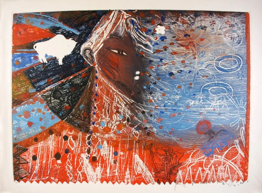 Engraving Arbaretaz - Blue mystical woman