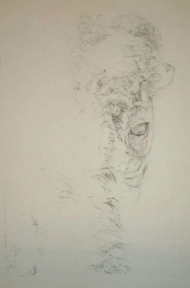 Lithograph Arhika - Autoportrait