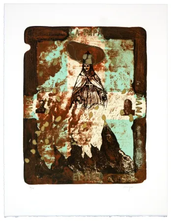 Lithograph Aritza - El papa, la papa, papa, mama ! (Papesse Jeanne)