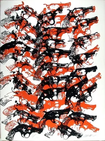 Screenprint Arman - Bloody Guns