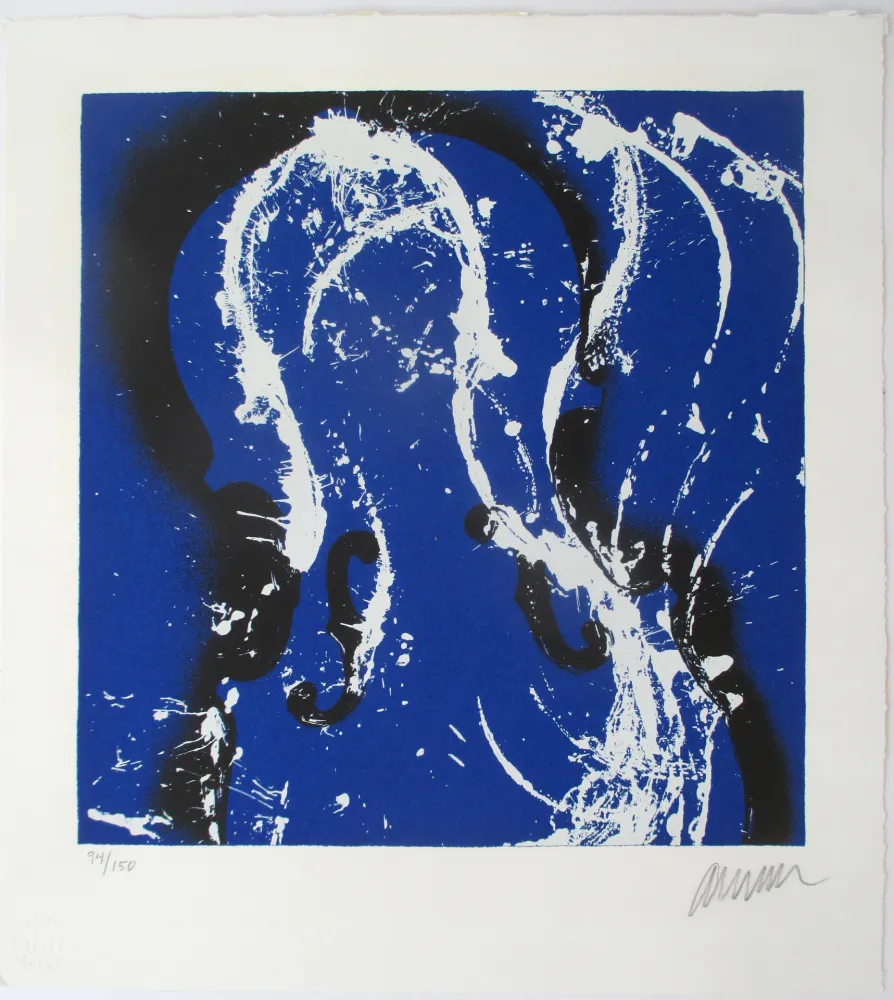 Screenprint Arman - Corps de violons bleus