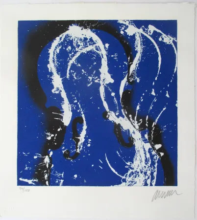Screenprint Arman - Corps de violons bleus
