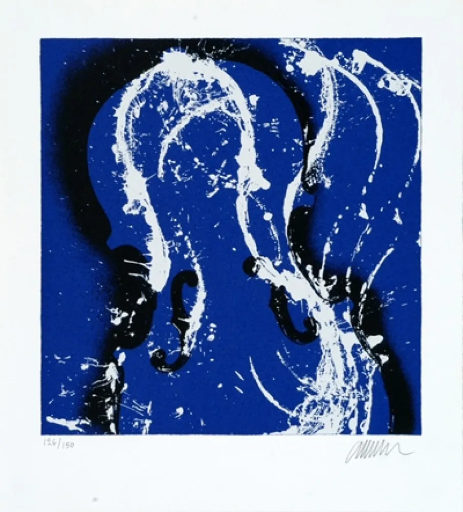 Screenprint Arman - Corps de violons bleus
