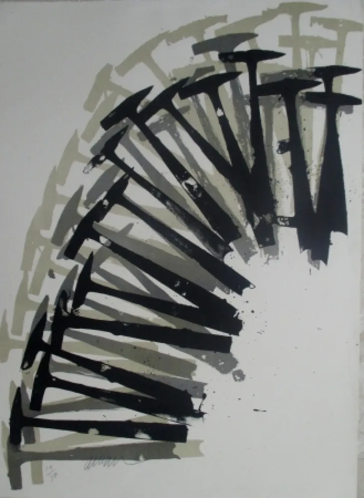 Lithograph Arman - Hammers