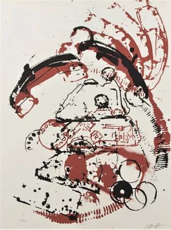 Lithograph Arman - Le téléphone