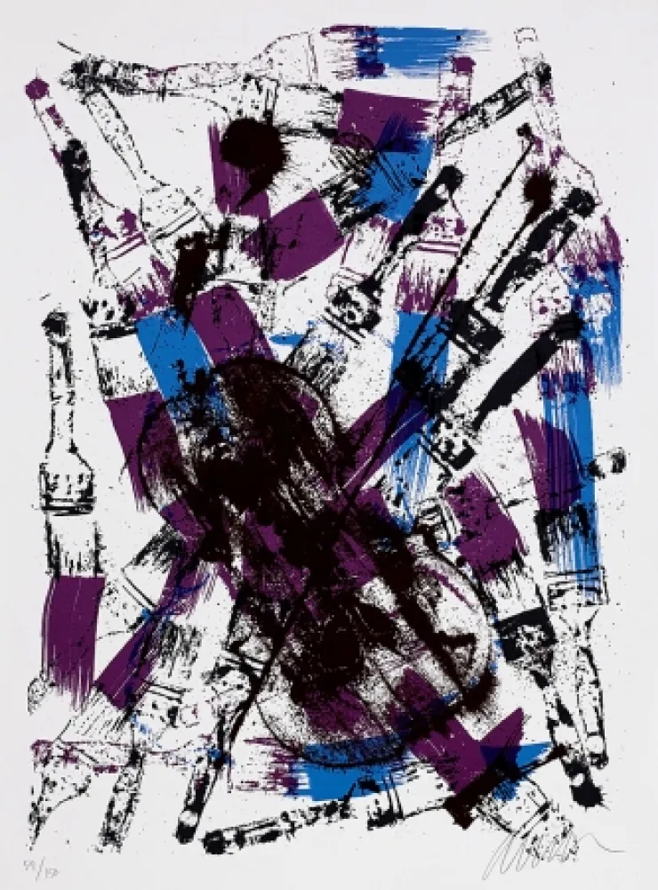 Screenprint Arman - Melodie brossée II.