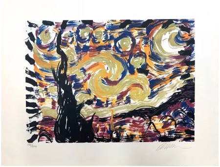 Lithograph Arman - Starry Night (Hommage à Van Gogh)
