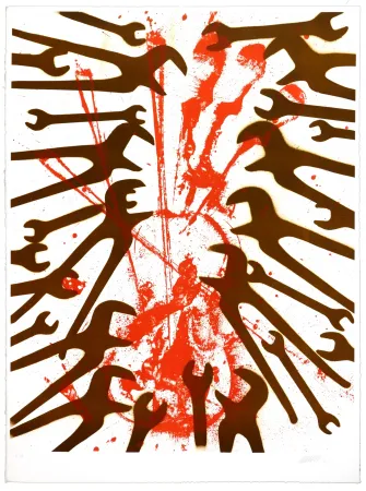 Lithograph Arman - Violon et clefs