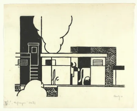 Woodcut Arntz - Viehwagen (Cattle wagon)