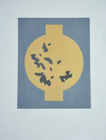 Lithograph Arp - Formes symétriques aux flocons du hasard 