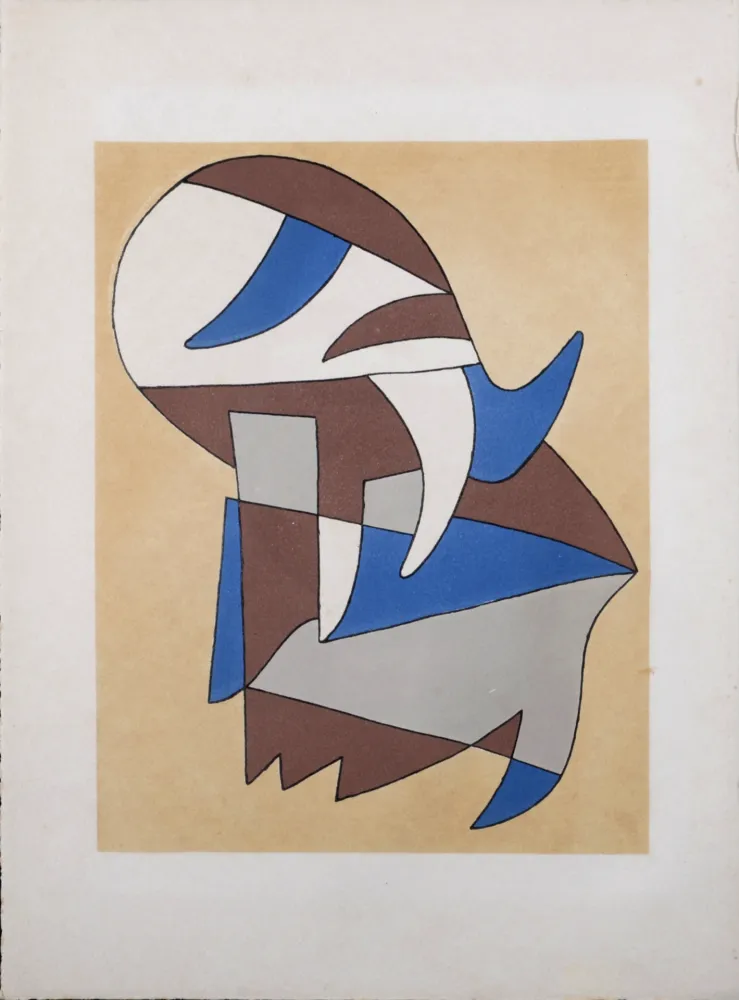 Lithograph Arp - Jean Arp & Alberto Magnelli  - Untitled Collaboration, Aux Nourritures Terrestres, 1950 