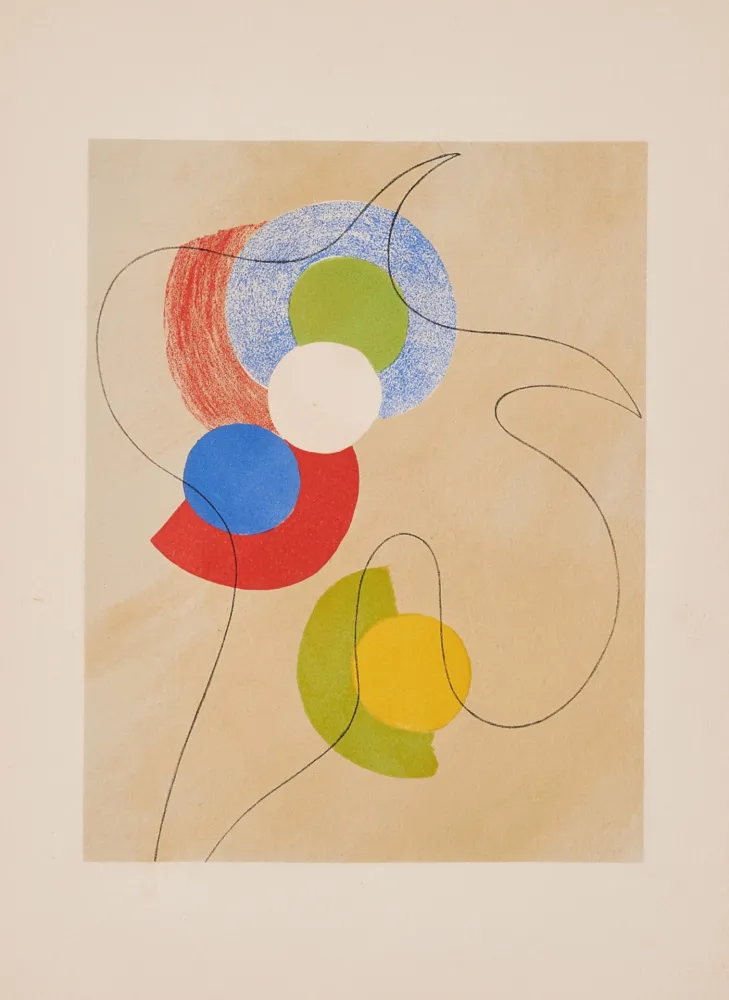 Lithograph Arp - Jean Arp & Sonia Delaunay - Aux Nourritures Terrestres, 1950 