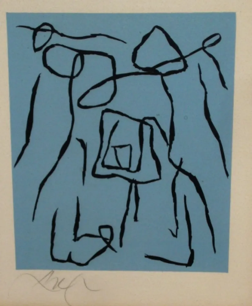 Woodcut Arp - Le rideau