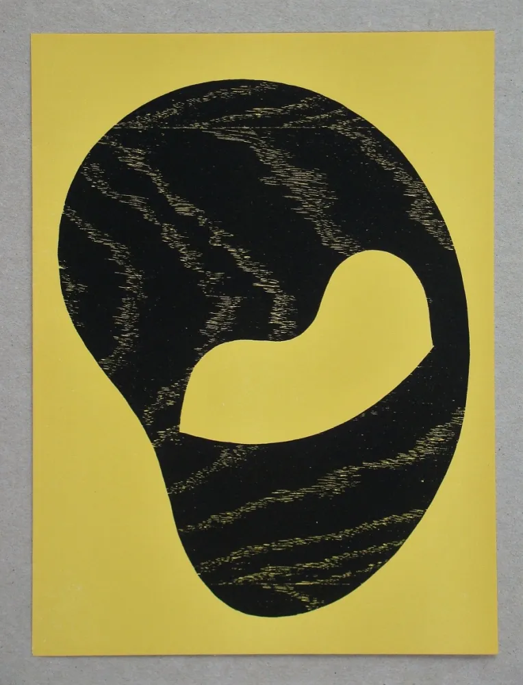 Woodcut Arp - Maske