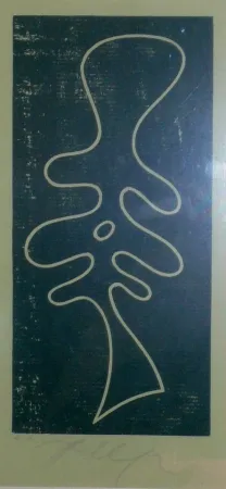 Woodcut Arp - Torse feuille