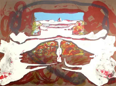 Lithograph Arranz-Bravo - Casa con Cielo Azul