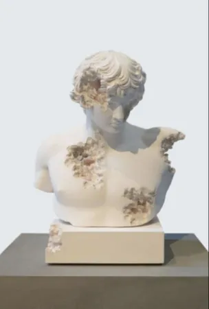 Multiple Arsham - Rose Quartz Eroded Bust of Antinous
