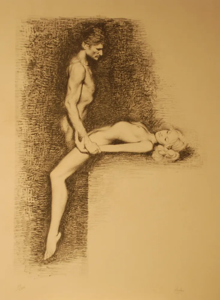 Lithograph Aslan - Couple, ca.