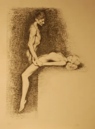 Lithograph Aslan - Couple, ca.