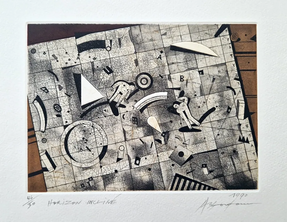 Etching And Aquatint Assadour - Horizon incliné
