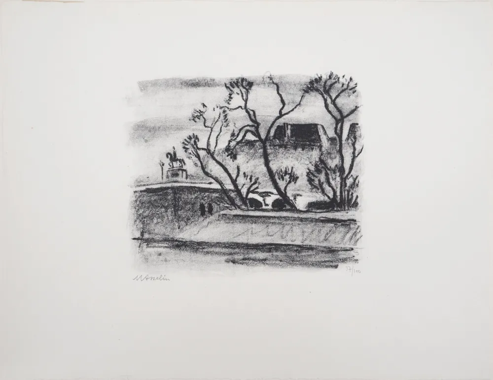 Lithograph Asselin - Paris, le Vert-galant