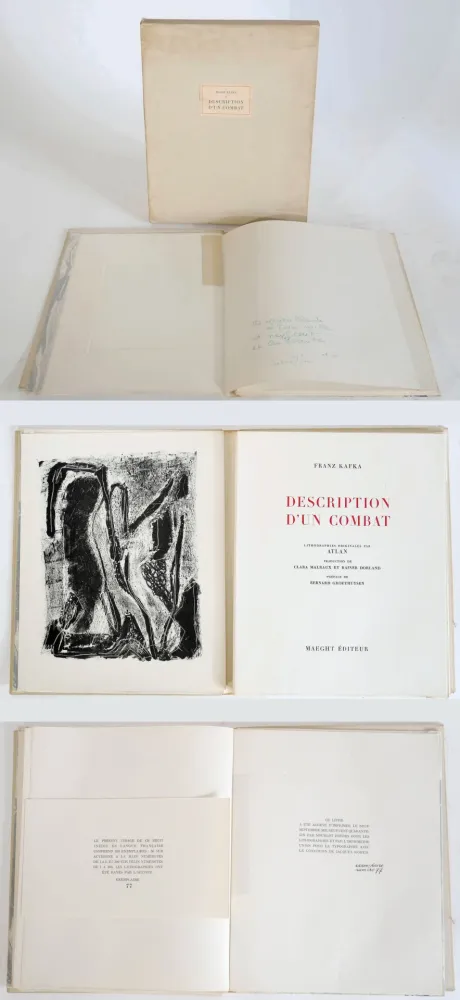 Illustrated Book Atlan - Kafka. DESCRIPTION D'UN COMBAT. 16 ithographies originales d'Atlan (1946)