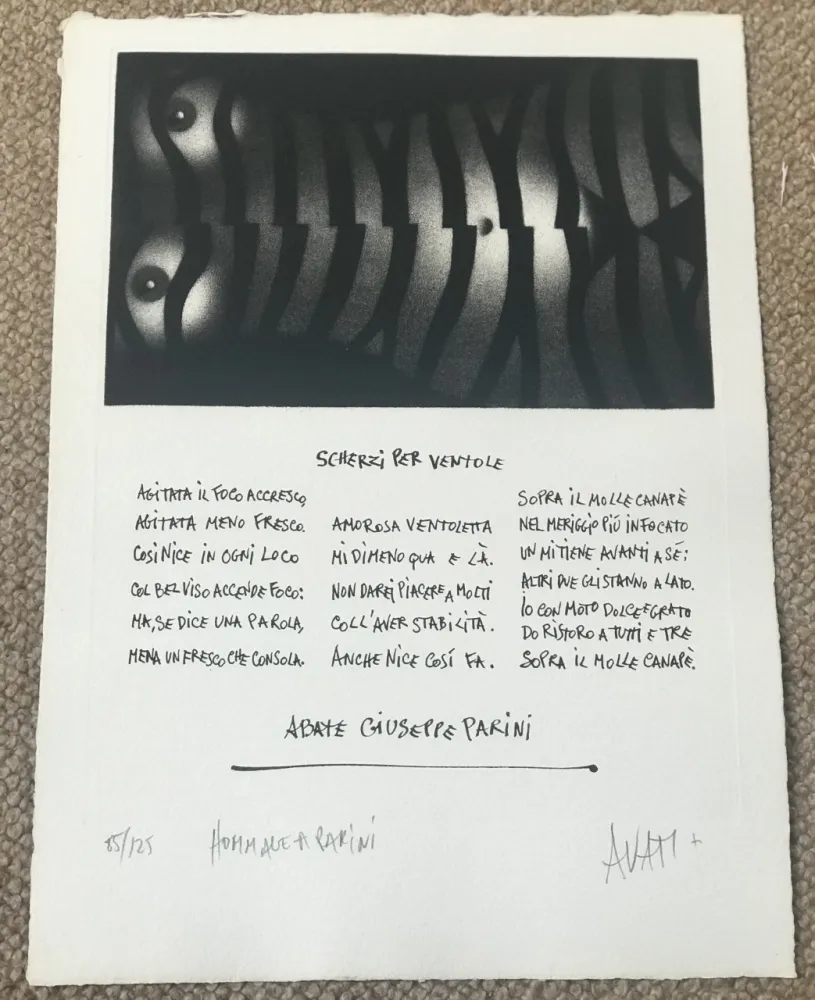 Etching Avati - Hommage a Parini