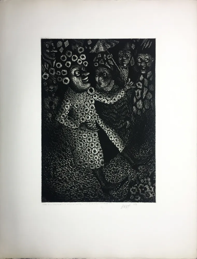 Aquatint Avati - Les Ridicules (planche n° 2) (1951)