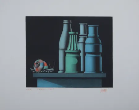 Etching Avati - Un escargot se promène, 1972 - Hand-signed