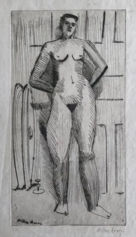 Drypoint Avery - Standing Nude