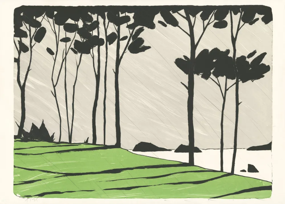 Lithograph Avril - Betagne - Vert