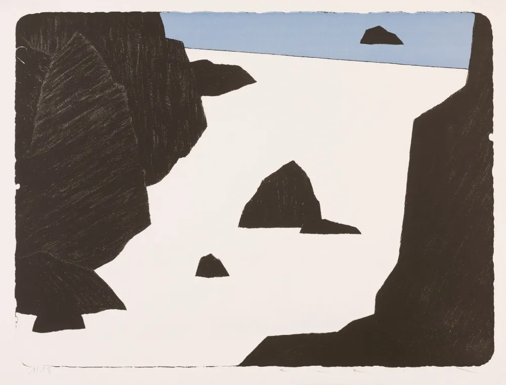 Lithograph Avril - Bretagne - Bleu