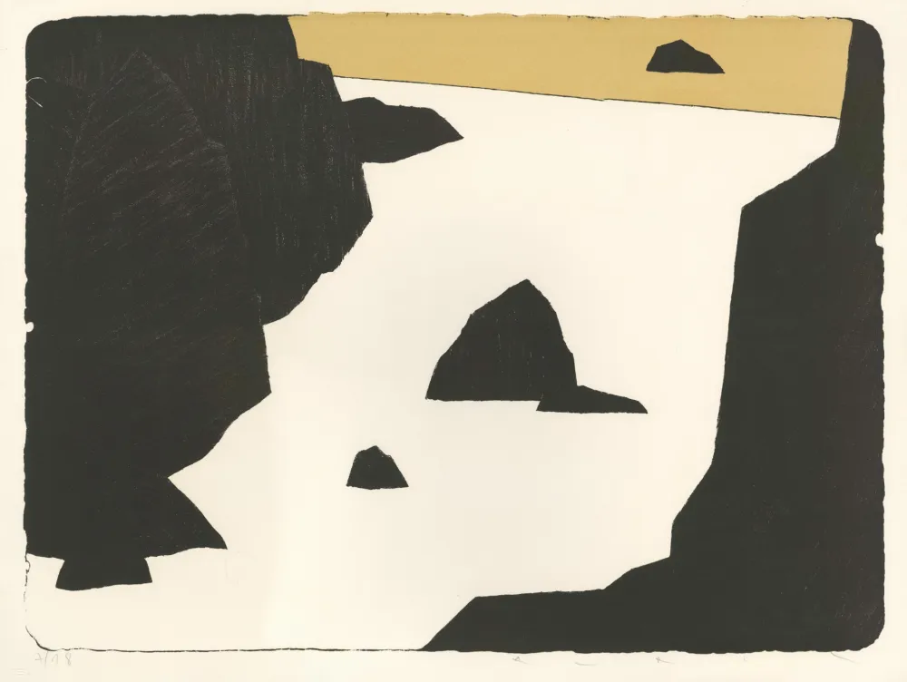 Lithograph Avril - Bretagne - Ocre