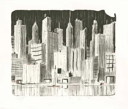 Lithograph Avril - Rainy Day