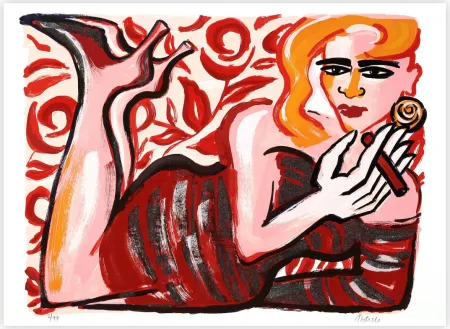 Screenprint Bach - Fumando Espero