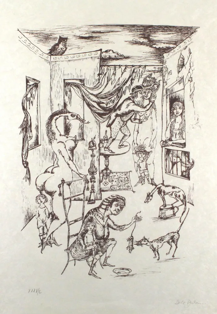 Lithograph Bachem - Alternde Paris zum Muttertag