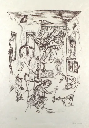 Lithograph Bachem - Alternde Paris zum Muttertag