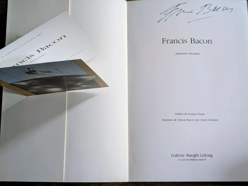 No Technical Bacon - Francis Bacon - Peintures Récentes,  Hand-Signed catalog and invitation,  1984