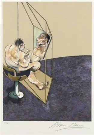 Lithograph Bacon - Left panel from Three Studies of the Male Back)