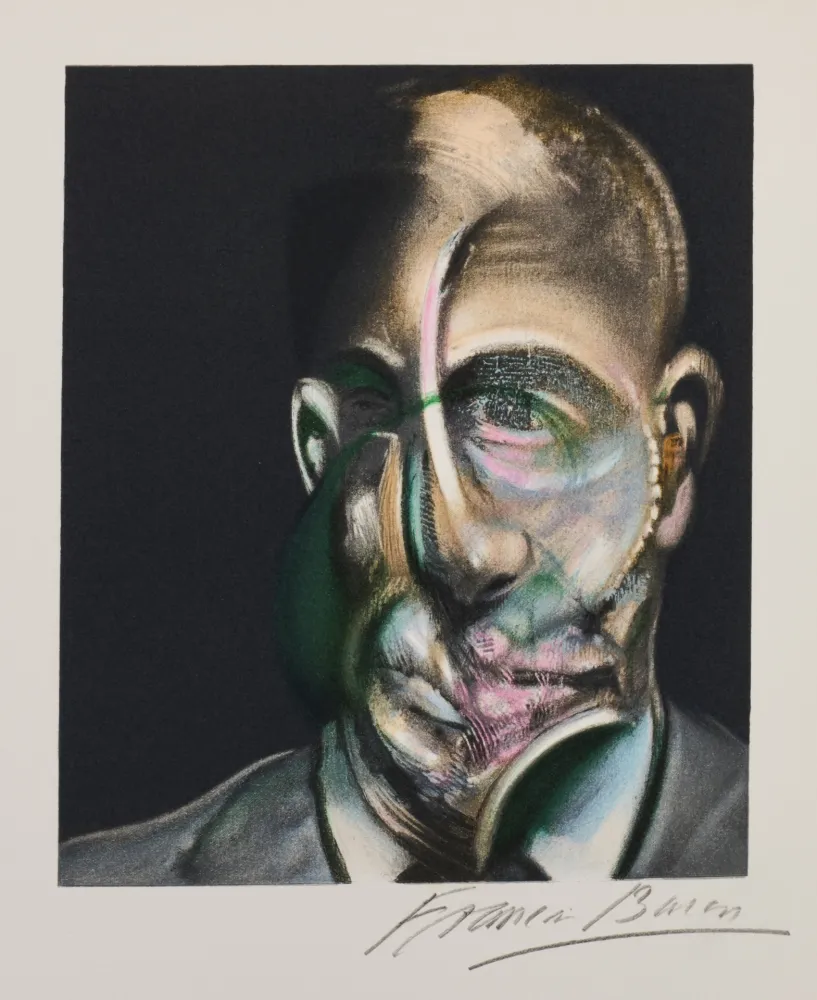 Lithograph Bacon - Portrait of Michel Leiris